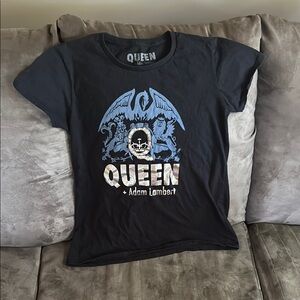 Queen + Adam Lambert Black and Blue Graphic Tee